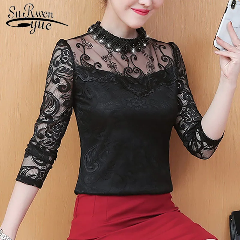 2019 spring fashion women blouse lace shirt long sleeve beading women tops warm slim women blouses shirt female blusas 1502 45
2019 spring fashion women blouse lace shirt long sleeve beading women tops warm slim women blouses shirt female blusas 1502 45