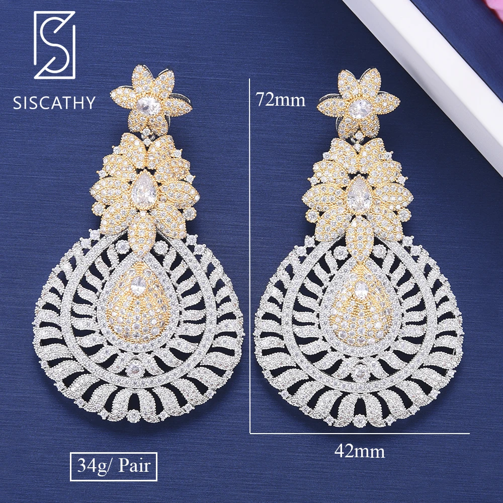 Siscathy Fashion Cubic Zirconia Big Flower Earrings Inlaid Wedding Drop Dangle Earrings pendientes mujer moda 2019 New Jewelry
Siscathy Fashion Cubic Zirconia Big Flower Earrings Inlaid Wedding Drop Dangle Earrings pendientes mujer moda 2019 New Jewelry