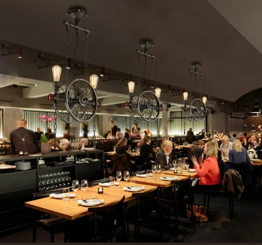 Loft vintage pendant chandelier creative restaurant bar industry wrought iron hanging pendant lamp American Bar wheel lampadario
Loft vintage pendant chandelier creative restaurant bar industry wrought iron hanging pendant lamp American Bar wheel lampadario