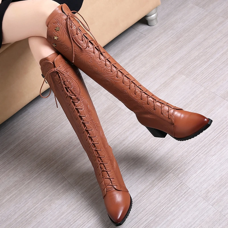 REAVE CAT Winter Women boots Long boots Lace-up Genuine Leather Casual Knee boots Warm Totem High Shoes Women Zipper A777
REAVE CAT Winter Women boots Long boots Lace-up Genuine Leather Casual Knee boots Warm Totem High Shoes Women Zipper A777