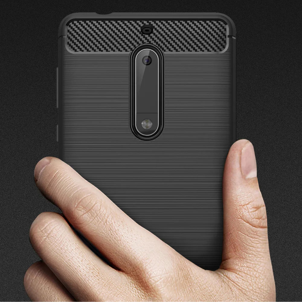Роскошный противоударный чехол для Nokia 5 Nokia5 из углеродного волокна и ТПУ