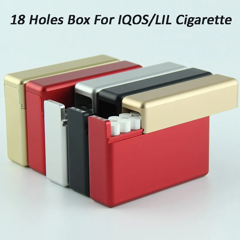 Colorful Mental Box 18 Holes Cigarette Cartridge Storage Box For IQOS Aluminum Alloy Material Case For IQOS Accessories Holder
Colorful Mental Box 18 Holes Cigarette Cartridge Storage Box For IQOS Aluminum Alloy Material Case For IQOS Accessories Holder