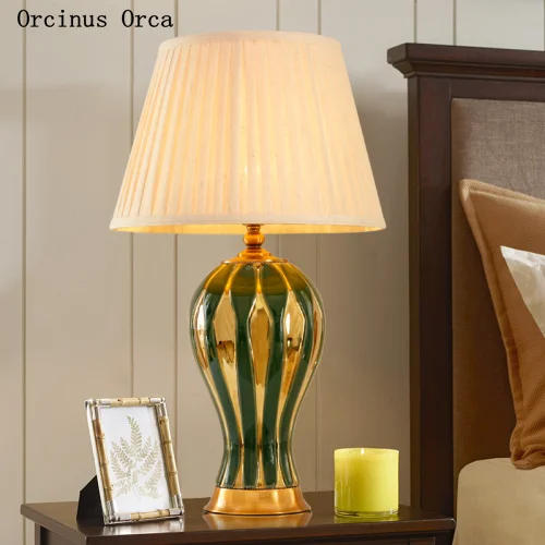 High-end custom American ceramics gold ceramics desk lamp bedside lamp creative green decorative desk lamp free shipping
High-end custom American ceramics gold ceramics desk lamp bedside lamp creative green decorative desk lamp free shipping