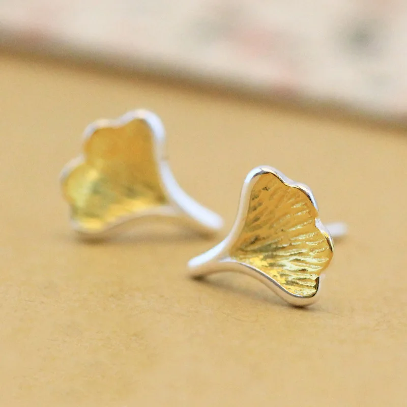 Daisies 925 Sterling Silver Ginkgo Leaves Golden Silver Stud Earrings For Women Elegant Lady Statement Sterling-silver-jewelry
Daisies 925 Sterling Silver Ginkgo Leaves Golden Silver Stud Earrings For Women Elegant Lady Statement Sterling-silver-jewelry