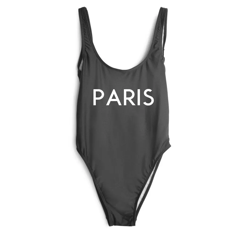 summer style women swimwear high cut bodysuit bathing suits PARIS letter print one pieces beachwear jumpsuit rompers
summer style women swimwear high cut bodysuit bathing suits PARIS letter print one pieces beachwear jumpsuit rompers