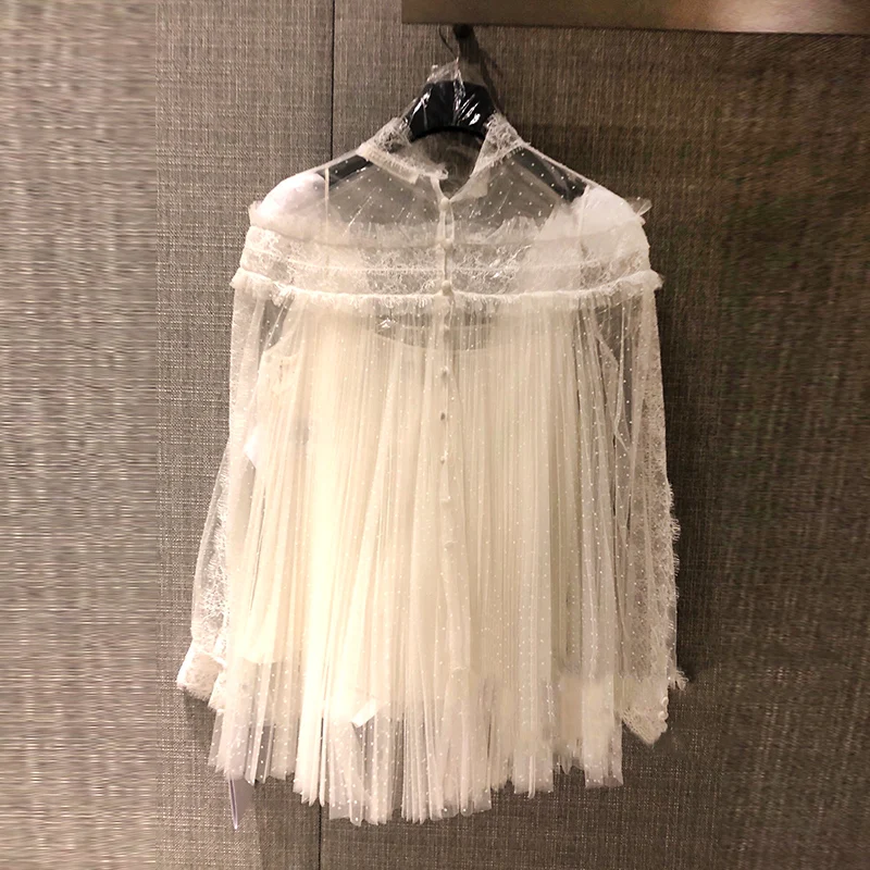 New with white gauze Bai Sebo point small unlined upper garment of a coat Show thin western style lace top female
New with white gauze Bai Sebo point small unlined upper garment of a coat Show thin western style lace top female