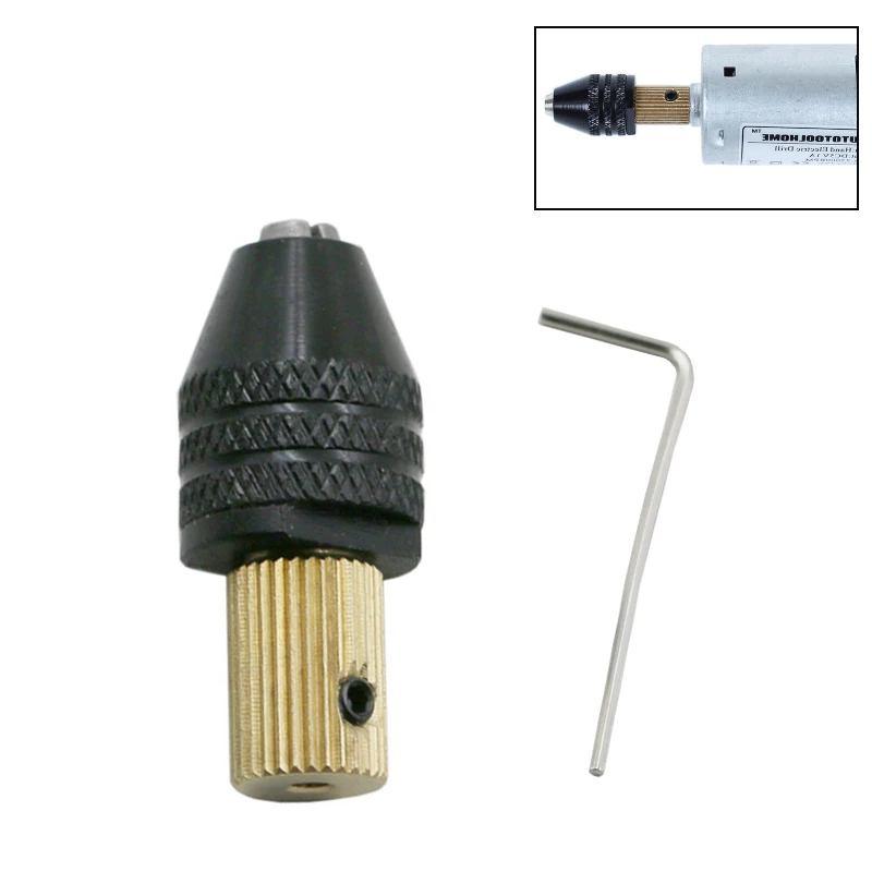 YEODA 1pc 0.5-3.2mm Black Drill Bit Chuck Adapter Three-Jaw Drill Chuck Brass Base Wth One Silver Wrench
YEODA 1pc 0.5-3.2mm Black Drill Bit Chuck Adapter Three-Jaw Drill Chuck Brass Base Wth One Silver Wrench