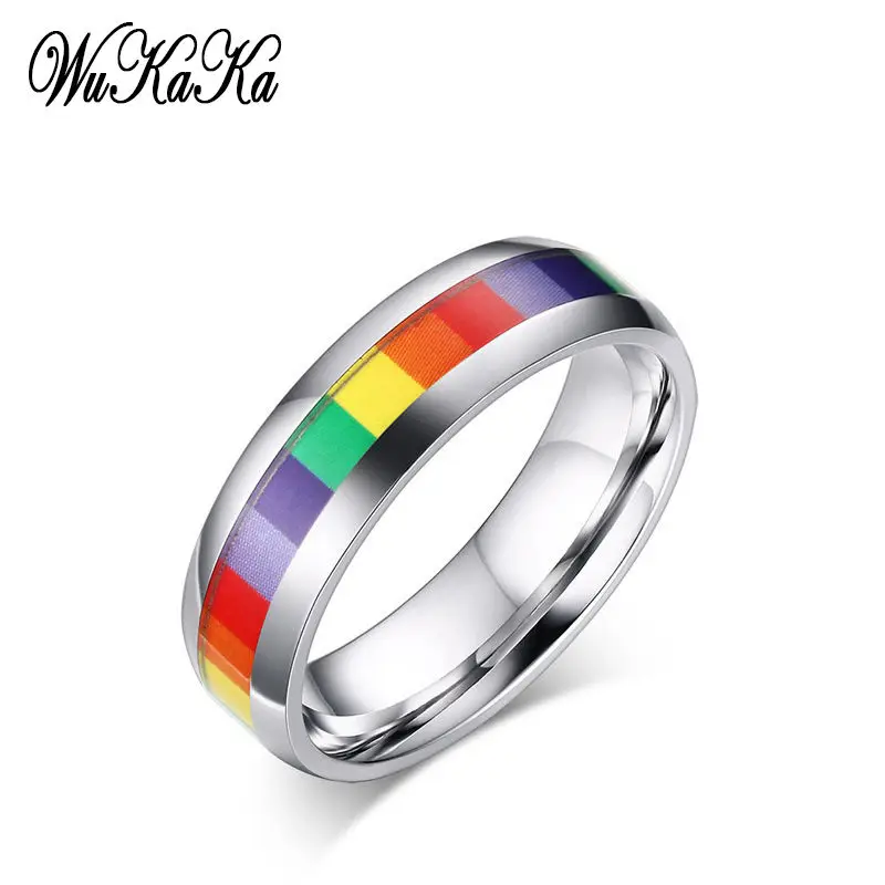 Wukaka Rainbow Stainless Steel Ring For Men Boy 2020 Fashion Men Jewelry Drop Shipping LGBT Ring
Wukaka Rainbow Stainless Steel Ring For Men Boy 2020 Fashion Men Jewelry Drop Shipping LGBT Ring