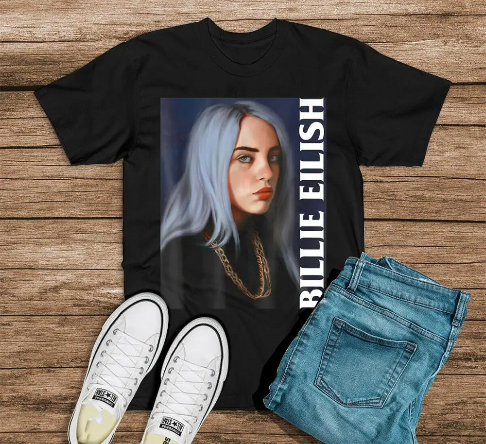Billie Eilish футболка Летняя мода подростков мужской короткий рукав с круглым вырезом