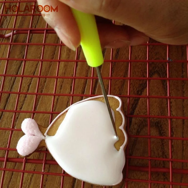 Фото Holaroo глазурь помешивая Pin практичный Fondant (сахарная) печенья ветеринарная игла для