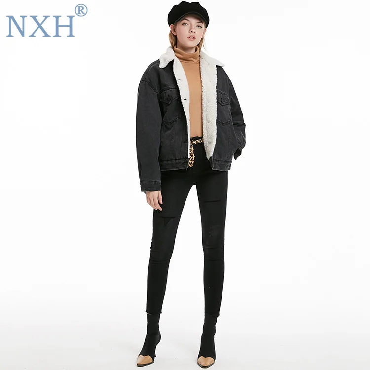 NXH 2019 зимняя куртка Осенняя Куртка женская меховая подкладка пальто и куртки