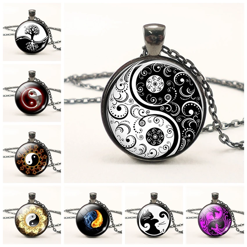 Black White Gothic Yin Yang Necklace Glass Cabochon Pendant Yoga Zen Jewelry Birthday Christmas Gift for Yoga Lover Wholesale
Black White Gothic Yin Yang Necklace Glass Cabochon Pendant Yoga Zen Jewelry Birthday Christmas Gift for Yoga Lover Wholesale