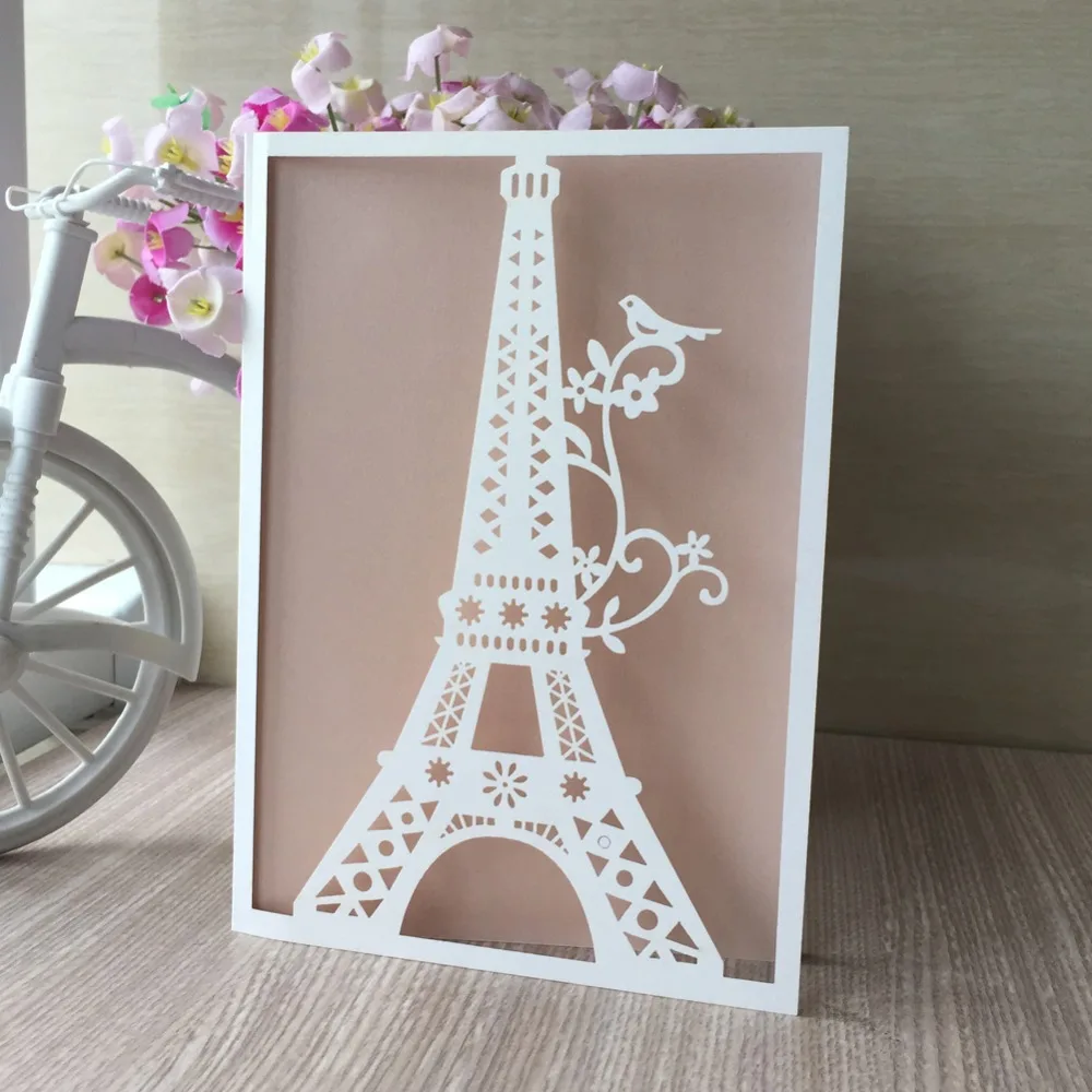 20pcs Laser Cut pearl Shimmerpaper tower pattern Wedding Invitations Cards Birthday Greeting Cards Postcard Event Party Supplies
20pcs Laser Cut pearl Shimmerpaper tower pattern Wedding Invitations Cards Birthday Greeting Cards Postcard Event Party Supplies