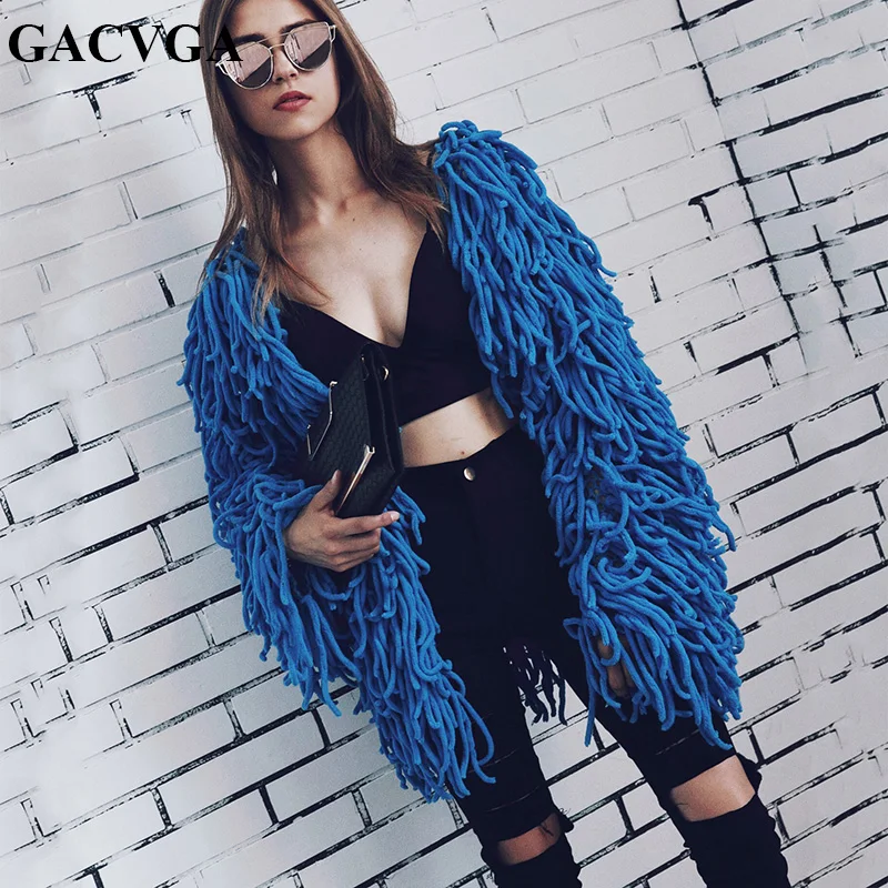 GACVGA Elegant women coat Fluffy warm long sleeve female outerwear tassels weave chic autumn winter coat jacket hairy overcoat
GACVGA Elegant women coat Fluffy warm long sleeve female outerwear tassels weave chic autumn winter coat jacket hairy overcoat