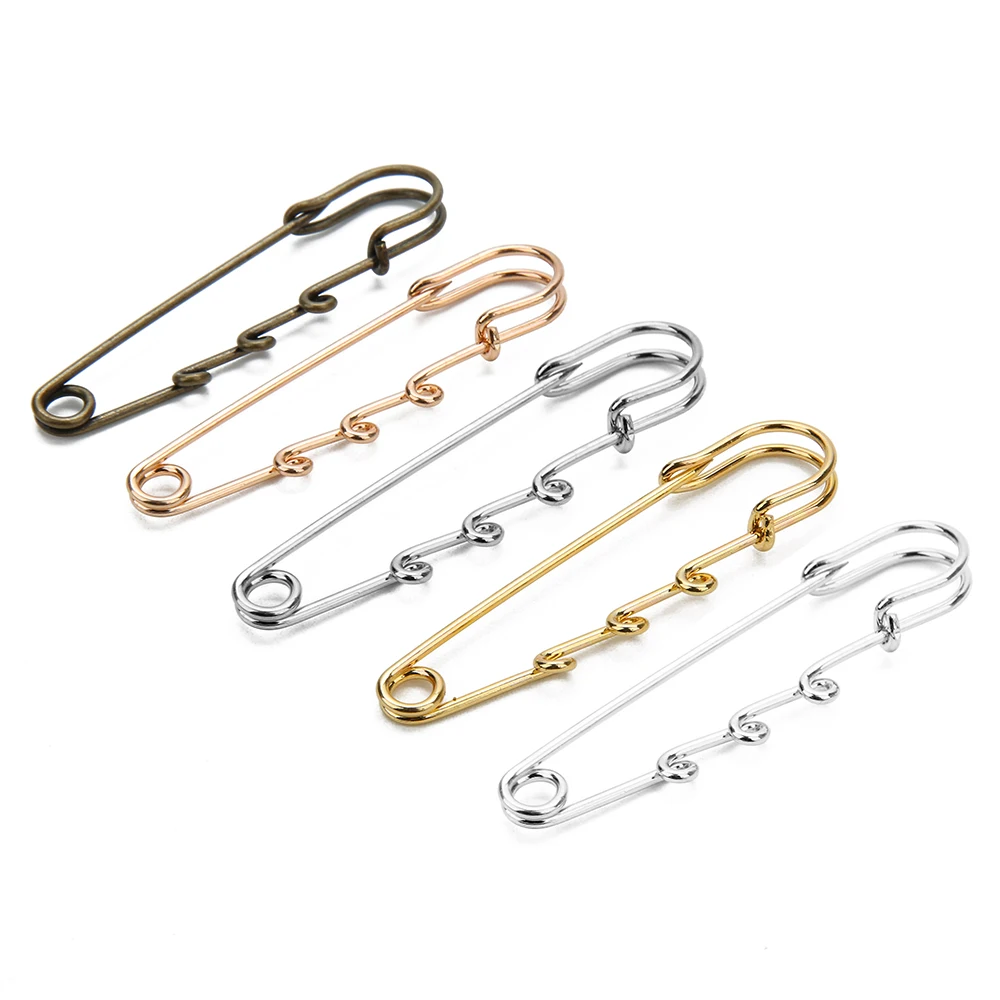10pcs/lot Gold Silver Color Safety Pin Brooch Charm Pendants with 3 Loops for Women Men DIY Wedding Brooches Jewelry Making 65mm
10pcs/lot Gold Silver Color Safety Pin Brooch Charm Pendants with 3 Loops for Women Men DIY Wedding Brooches Jewelry Making 65mm