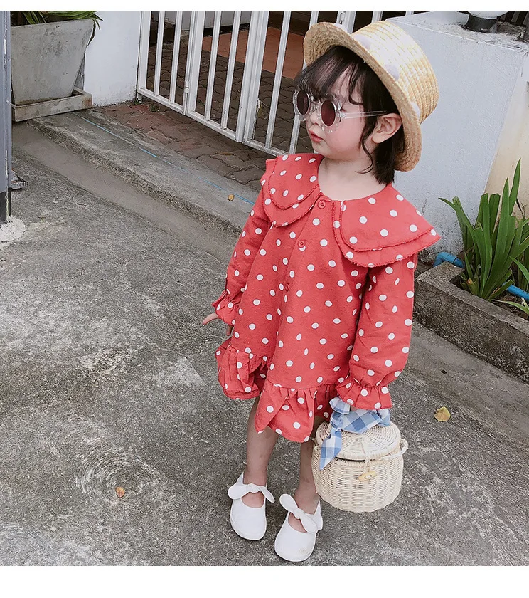 WLG girls spring summer dresses kids girl dot printed peter pan collar dress baby red yellow color dresses children
WLG girls spring summer dresses kids girl dot printed peter pan collar dress baby red yellow color dresses children
