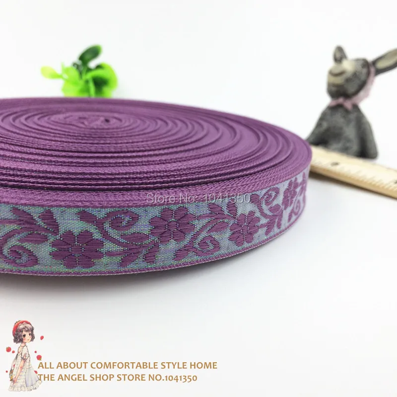NEW wholesale 5/8''(16 mmx10yards) purple flower woven jacquard AB color ribbon for handmade label wedding decorative
NEW wholesale 5/8''(16 mmx10yards) purple flower woven jacquard AB color ribbon for handmade label wedding decorative