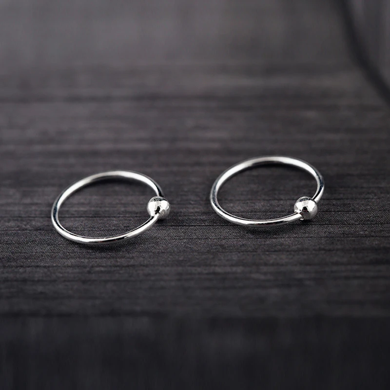 Фото Женские серьги кольца из серебра 925 пробы 6/8/10/12 мм|Серьги-кольца| - купить