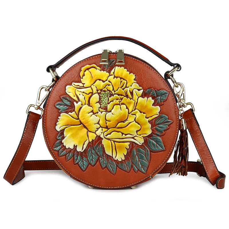 2019 Top Quality Embossing Big Flower Women Messenger Clutch Luxury Genuine Leather Ladies Circle Shape Shoulder Handbag
2019 Top Quality Embossing Big Flower Women Messenger Clutch Luxury Genuine Leather Ladies Circle Shape Shoulder Handbag
