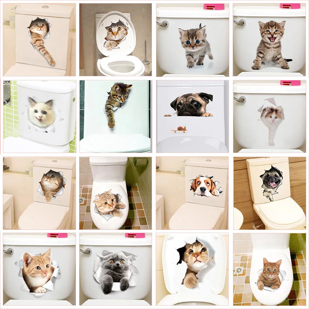 Cute Kitten Toilet Stickers Wall Decals 3d Hole Cat Animals Mural Art Home Decor Refrigerator Posters
Cute Kitten Toilet Stickers Wall Decals 3d Hole Cat Animals Mural Art Home Decor Refrigerator Posters