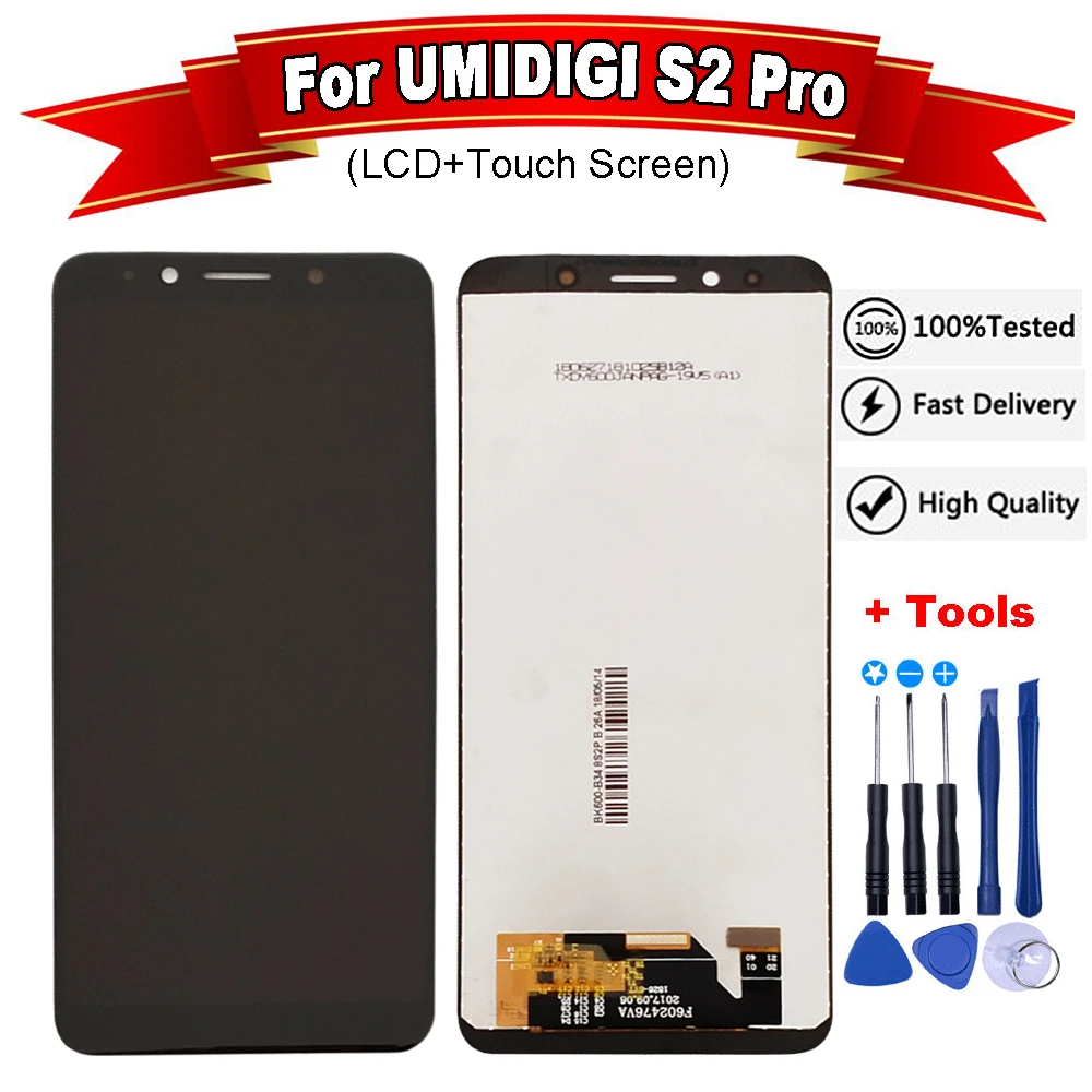 6 0 "дюймовый UMIDIGI S2 PRO ЖК дисплей + сенсорный экран 100% оригинальный