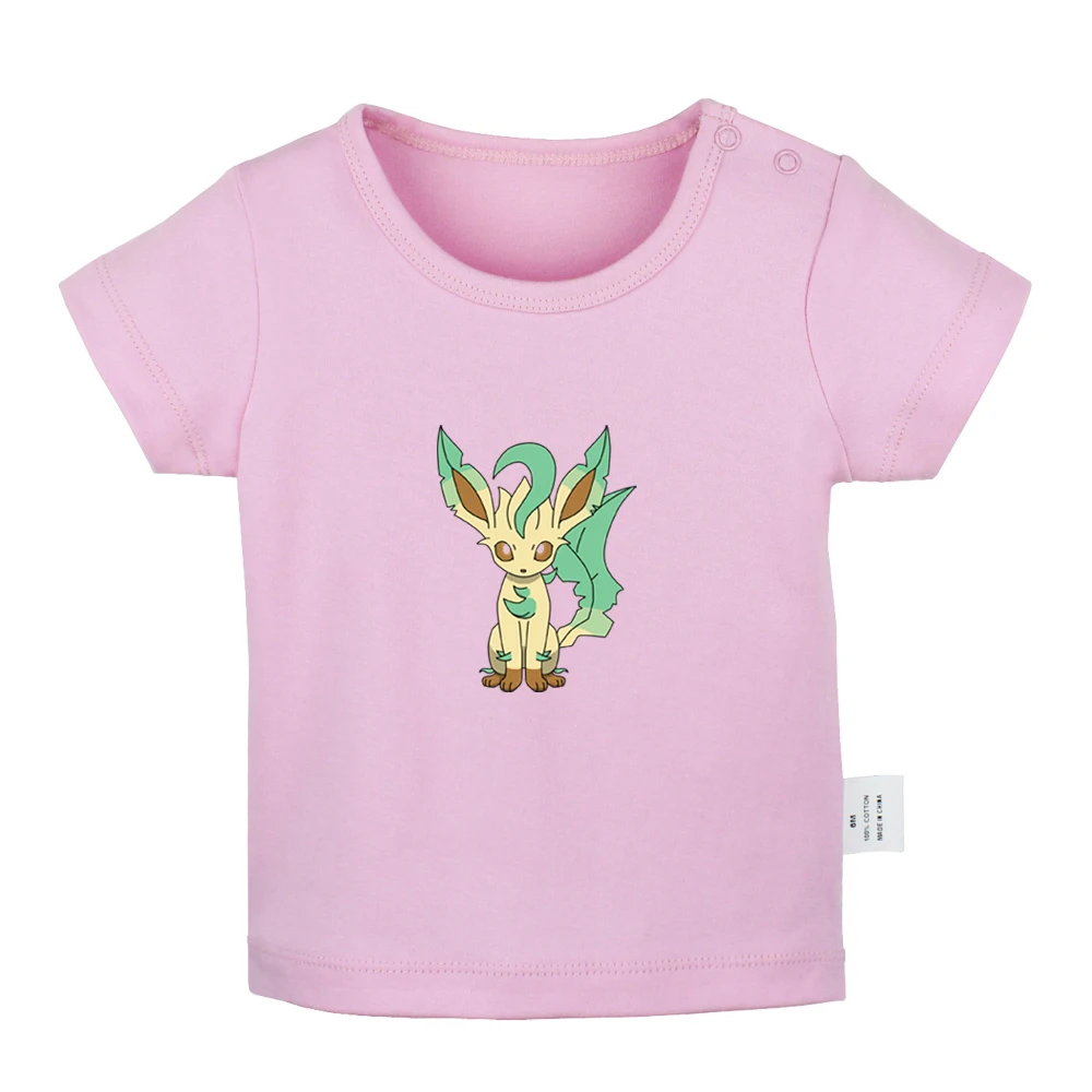 Милый мультяшный Покемон Umbreon Sylveon Leafeon белые и серые футболки для новорожденных