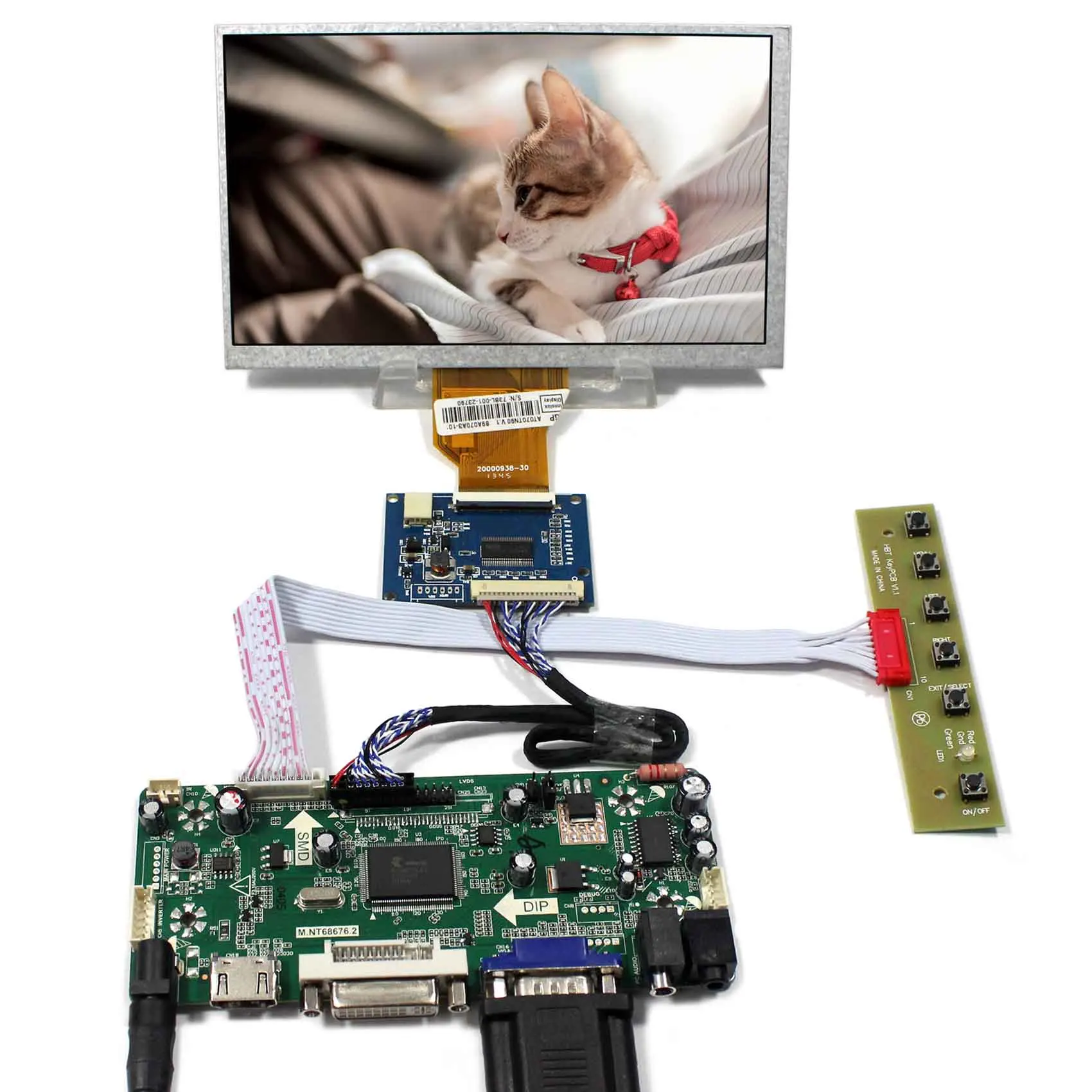7 дюймов 800x480 AT070TN90 ЖК-дисплей Экран + H DMI VGA, HDMI, DVI аудио ЖК-дисплей Управление M.NT68676
7 дюймов 800x480 AT070TN90 ЖК-дисплей Экран + H DMI VGA, HDMI, DVI аудио ЖК-дисплей Управление M.NT68676