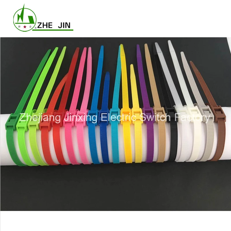 ZHEJIN (100 шт) ZJ 8 * 350 мм (14 "X120lbs) плоская Пряжка галстук нейлон пластиковая застежка