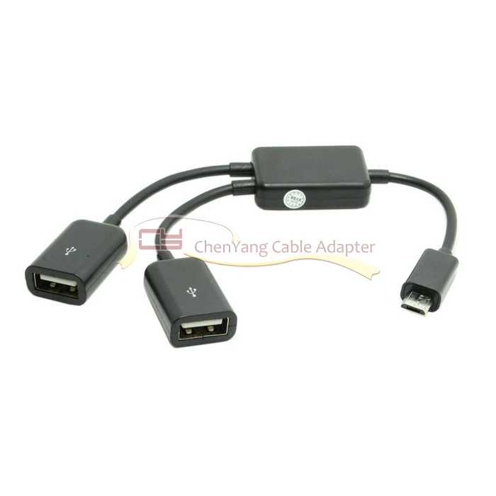 

10pcs/Micro USB Host OTG Adapter Cable with Dual Port Hub for Galaxy S5 S4 S3 Note2 Note3 Note4 Phone & Tablet