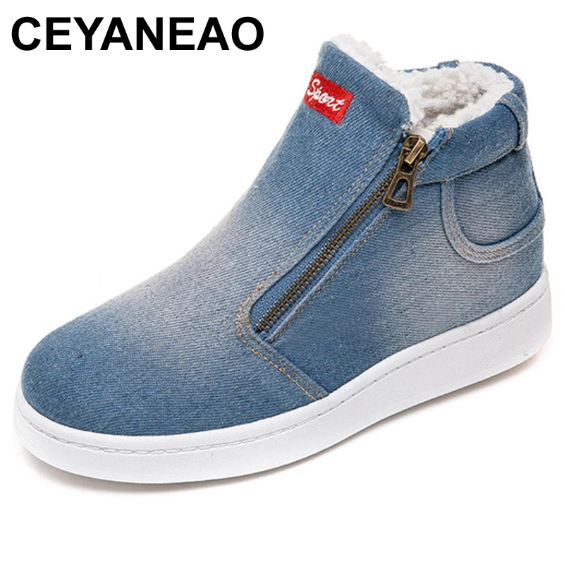 CEYANEAOFleece Push Winter Shoes Women Denim Jeans Boots Snow Boots Classic High Top Round Toe Flat Casual Shoes zapatos E762
CEYANEAOFleece Push Winter Shoes Women Denim Jeans Boots Snow Boots Classic High Top Round Toe Flat Casual Shoes zapatos E762