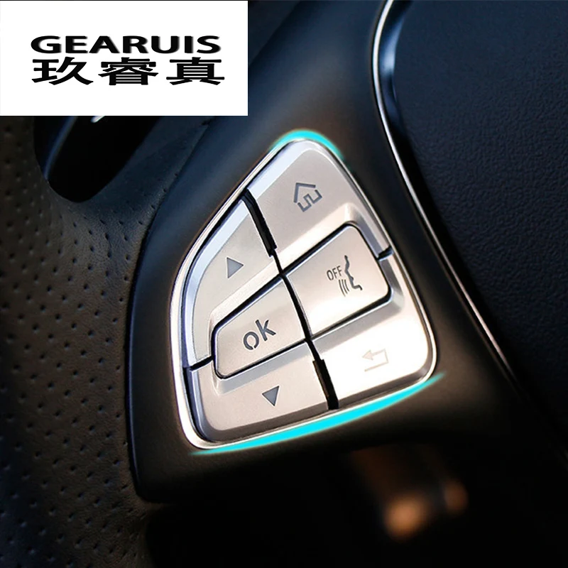 Car Styling Steering Wheel Button Covers Trim Stickers for Mercedes Benz GLC A C Class W205 X253 CLA C177 GLA X156 Accessories
Car Styling Steering Wheel Button Covers Trim Stickers for Mercedes Benz GLC A C Class W205 X253 CLA C177 GLA X156 Accessories