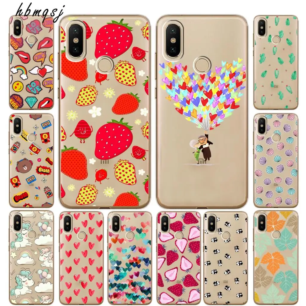 Silicone for xiaomi mi a2 lite redmi 6 pro case 5.84 inch love flowers feathers christmas lights phone back cover |