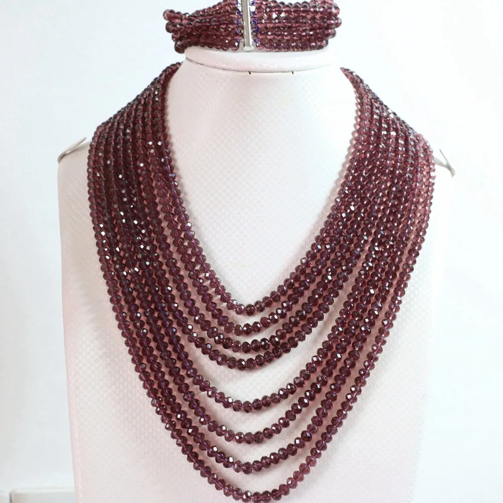 Newly purple crystal glass 4x6mm fashion round beads 8 rows chain diy necklace 5 rows bracelet jewelry set B853
Newly purple crystal glass 4x6mm fashion round beads 8 rows chain diy necklace 5 rows bracelet jewelry set B853