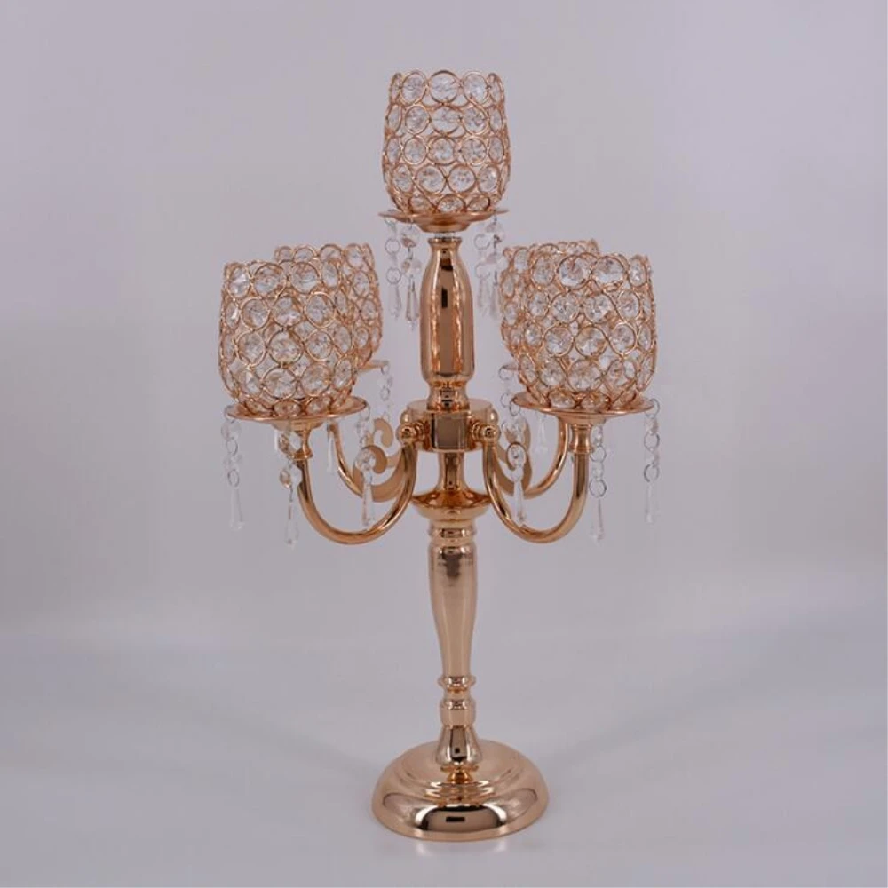 New Creative 54CM Tall Metal Gold Plated Candle Holder With Crystals Wedding Table Candelabra/centerpiece Decoration Candlestick
New Creative 54CM Tall Metal Gold Plated Candle Holder With Crystals Wedding Table Candelabra/centerpiece Decoration Candlestick
