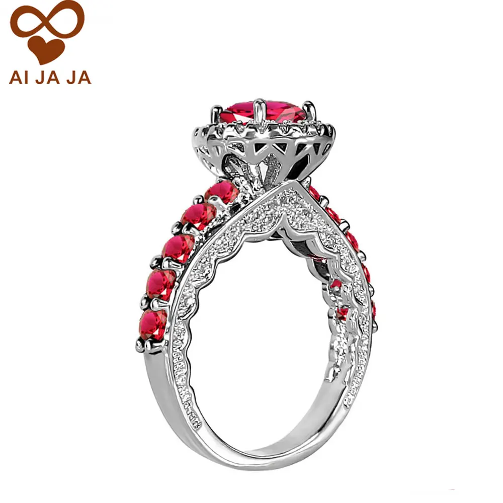 AIJAJA Vintage Red Engagement Rings Women Luxury Crystal Paved Solitaire with Accents Female Wedding Rings
AIJAJA Vintage Red Engagement Rings Women Luxury Crystal Paved Solitaire with Accents Female Wedding Rings