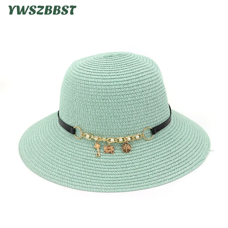 New Women Summer Beach Sun Hats Female Wide Large Brim Foldable Straw Hat Chain Accessories Women Sunscreen Cap Lady Bucket Hat
New Women Summer Beach Sun Hats Female Wide Large Brim Foldable Straw Hat Chain Accessories Women Sunscreen Cap Lady Bucket Hat