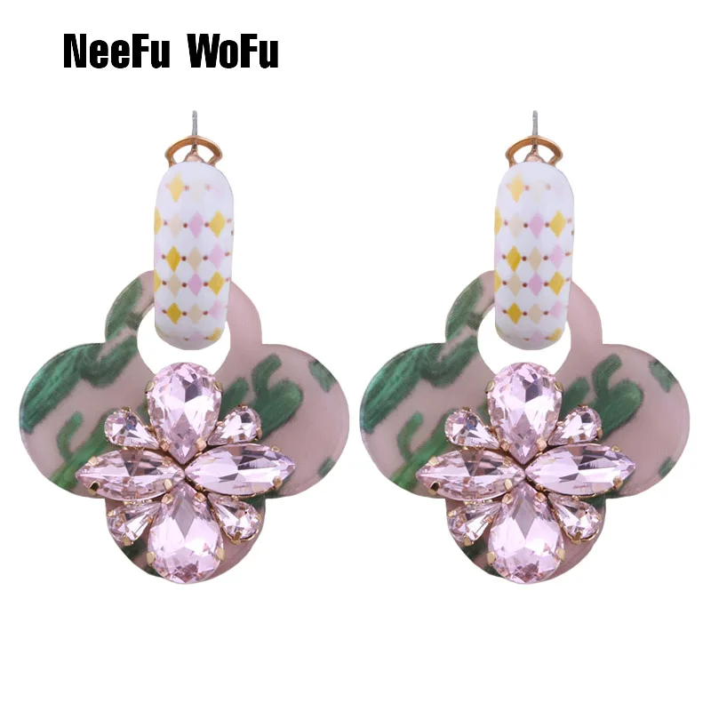 NeeFu WoFu Drop Resin Printing Earrings Brand Crystal Big Earring for Woman Clover Large Long Brinco Ear Oorbellen Gift
NeeFu WoFu Drop Resin Printing Earrings Brand Crystal Big Earring for Woman Clover Large Long Brinco Ear Oorbellen Gift