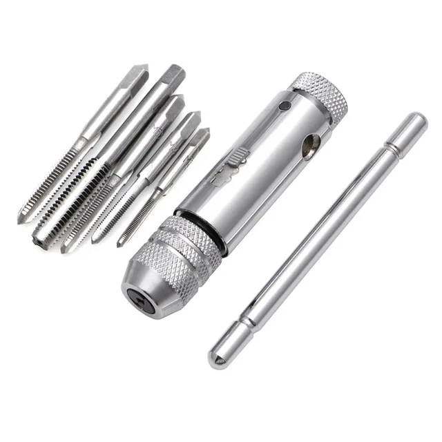 3.3" T-Handle Ratchet M3-M8 Wrench Machinist Tool With 5 Pieces Screw Thread Plug Tap Machinist Hand Tool
3.3" T-Handle Ratchet M3-M8 Wrench Machinist Tool With 5 Pieces Screw Thread Plug Tap Machinist Hand Tool