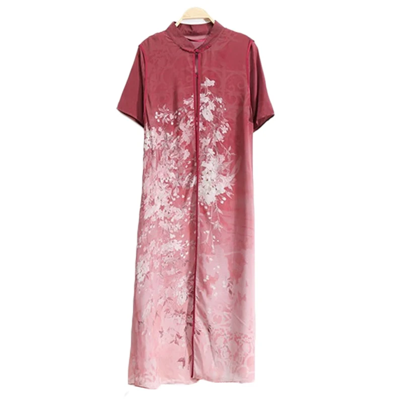 Chinese style Summer Dress Plus size Middle-aged women's Two-piece suit Dresses Women's Loose High quality Midi Vestidos F323 
Chinese style Summer Dress Plus size Middle-aged women's Two-piece suit Dresses Women's Loose High quality Midi Vestidos F323