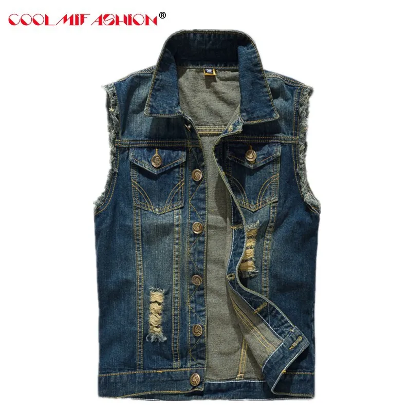 New Ripped Jeans denim Vest Men Hole Jeans Waistcoat chalecos para hombre Cowboy Jeans Jacket Men Sleeveless casaco masculino
New Ripped Jeans denim Vest Men Hole Jeans Waistcoat chalecos para hombre Cowboy Jeans Jacket Men Sleeveless casaco masculino