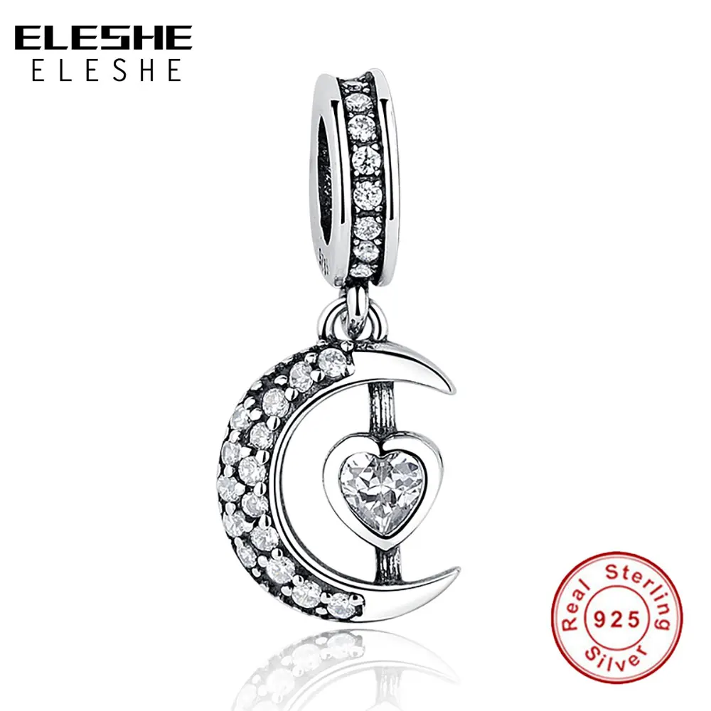 ELESHE 100% Стерлинговое Серебро 925 пробы с фианитами Луна Очаровательная подвеска с маленькие сердца бусины Подходит для оригинального браслет...
ELESHE 100% Стерлинговое Серебро 925 пробы с фианитами Луна Очаровательная подвеска с маленькие сердца бусины Подходит для оригинального браслет...