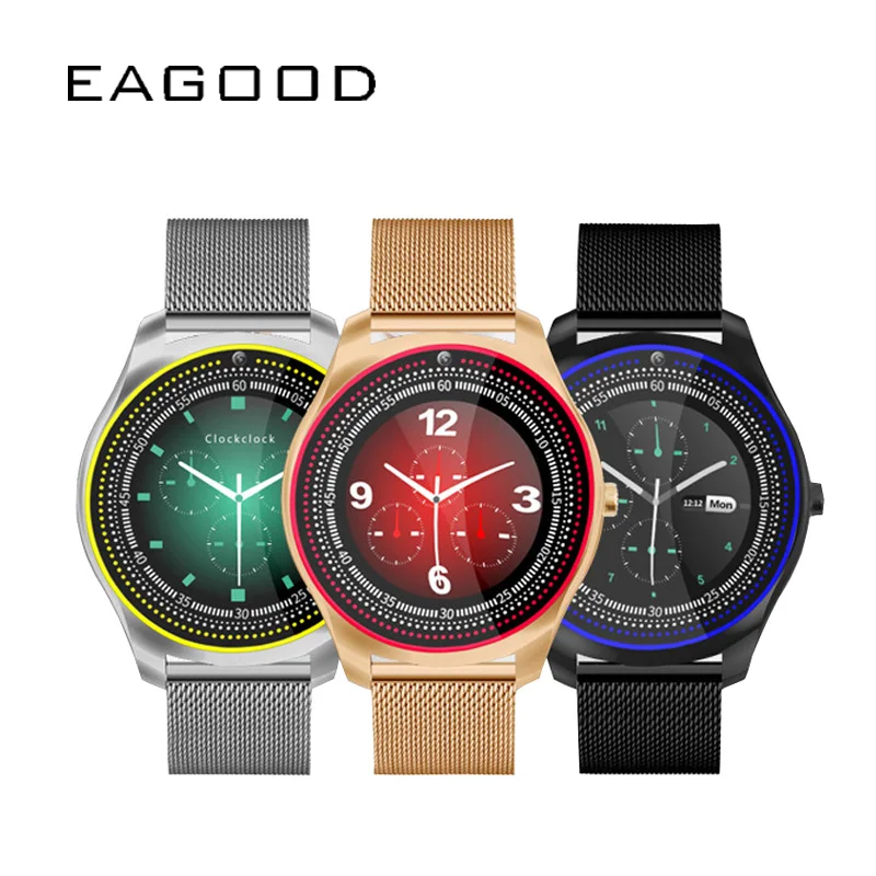 EAGOOD все металлические Смарт-часы для деловых мужчин HD камера цветной сенсорный