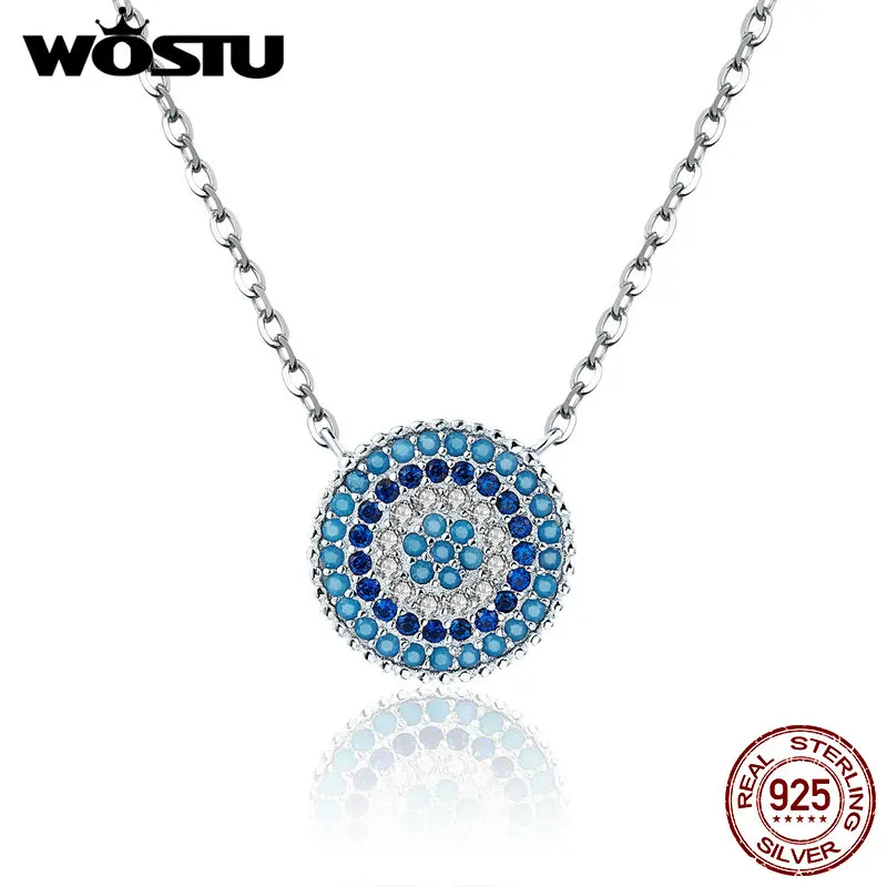 WOSTU Genuine S925 Sterling Silver Geometry Round Chic Blue Eye Pendent & Necklace For Women Trendy Jewelry Accessories CQN099
WOSTU Genuine S925 Sterling Silver Geometry Round Chic Blue Eye Pendent & Necklace For Women Trendy Jewelry Accessories CQN099