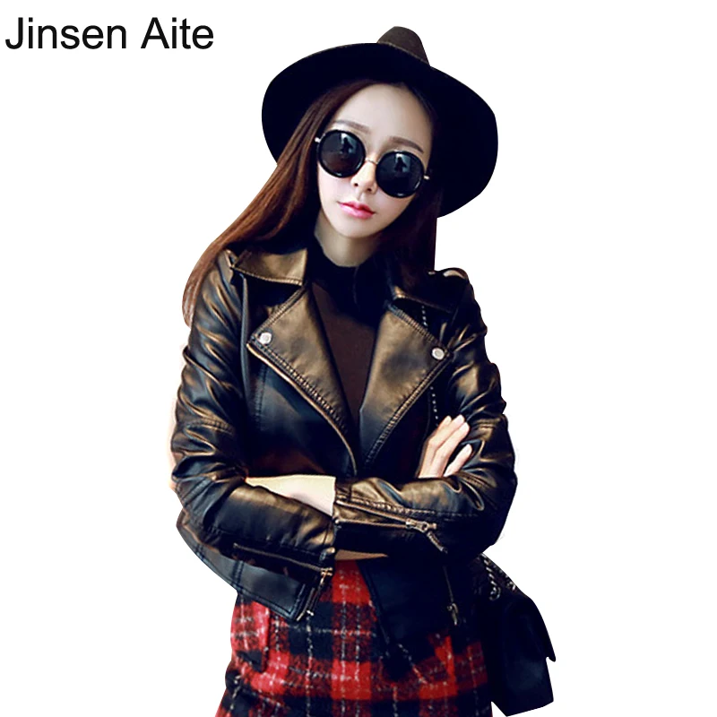 Jinsen Aite New Fashion Women PU Leather Jacket Rushed Zippers Slim Casual Motorcycle Coats Short Streetwear Jaqueta Couro JS365
Jinsen Aite New Fashion Women PU Leather Jacket Rushed Zippers Slim Casual Motorcycle Coats Short Streetwear Jaqueta Couro JS365
