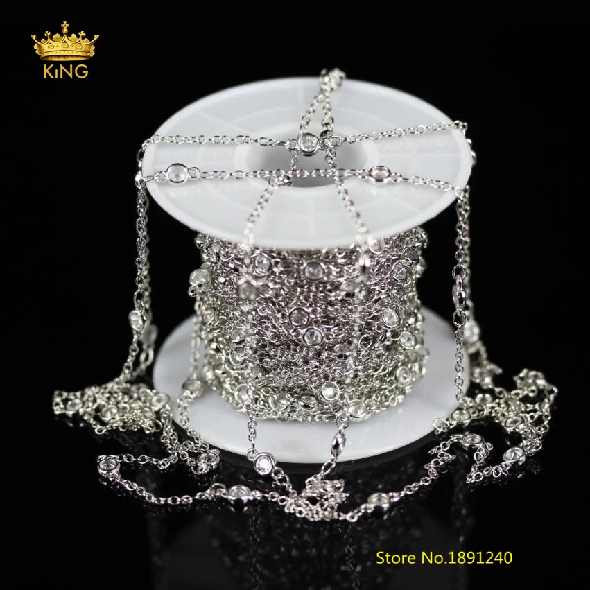 5Meters 4mm CZ Chains Fine Jewelry,Clear Zircon Flat Round Cubic Zircon Wire Wrapped Plated Silver Links Chains Findings HX142
5Meters 4mm CZ Chains Fine Jewelry,Clear Zircon Flat Round Cubic Zircon Wire Wrapped Plated Silver Links Chains Findings HX142