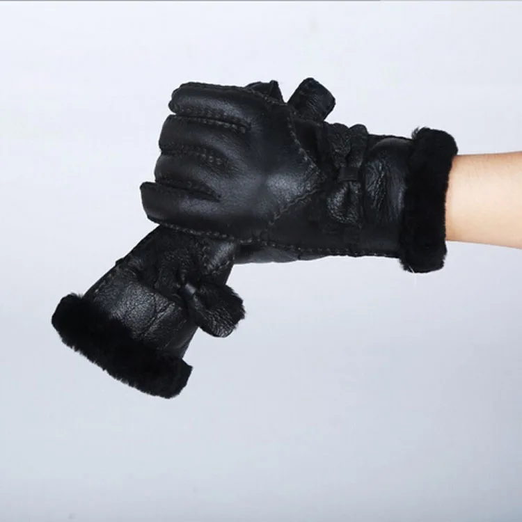 Brand Women Gloves Australia Sheepskin Fur Winter Women's Warm Genuine Leather Gloves Bowtie Ladies Mittens Outside Gloves
Brand Women Gloves Australia Sheepskin Fur Winter Women's Warm Genuine Leather Gloves Bowtie Ladies Mittens Outside Gloves
