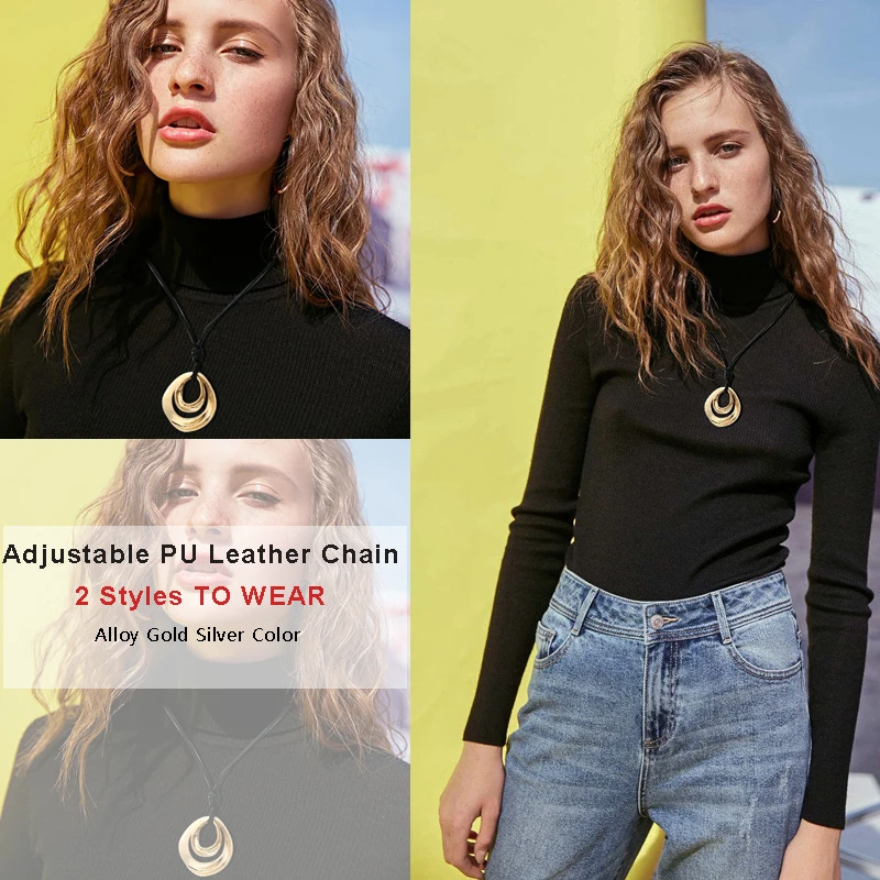 Gold Silver Pendant Long Necklaces For Women Fashion Jewelry 80cm PU Leather Chain Necklace collares mujer kolye
Gold Silver Pendant Long Necklaces For Women Fashion Jewelry 80cm PU Leather Chain Necklace collares mujer kolye