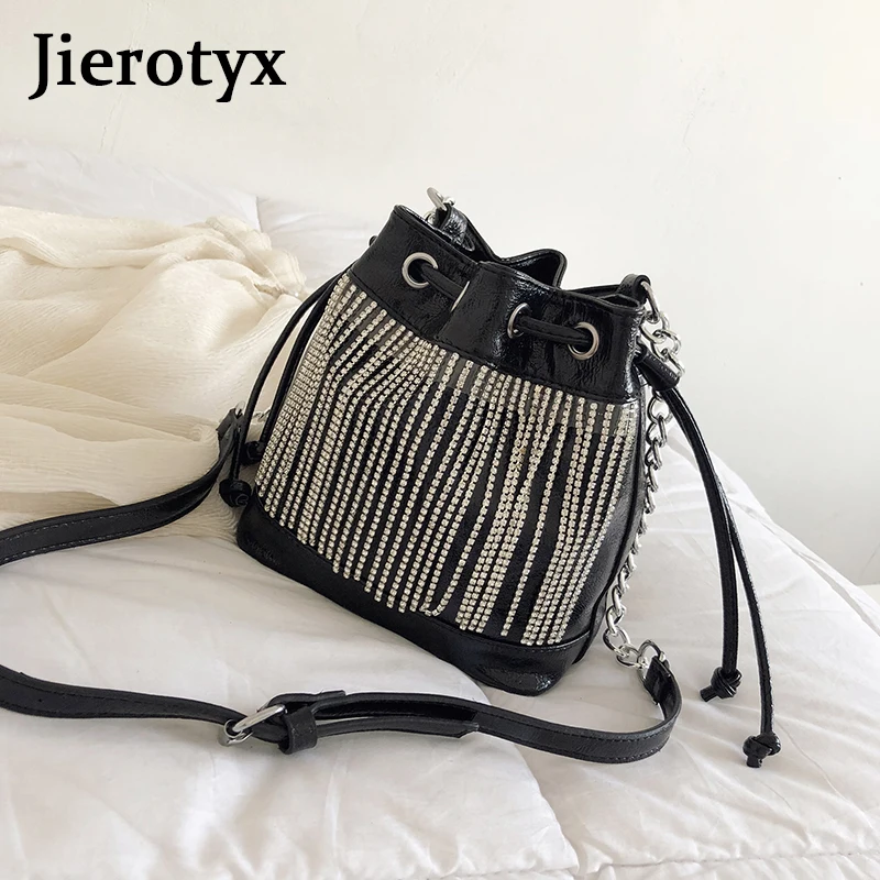 JIEROTYX модная повседневная черная женская сумка на плечо из искусственной кожи с
