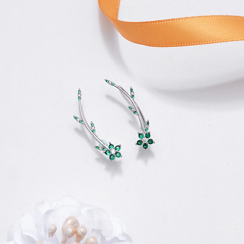 Sterling Silve925 Stud Earrings For Women Indian Jewelry Boho Korean Style Zircon Stone Green Flower Shape Party Christmas Gifts
Sterling Silve925 Stud Earrings For Women Indian Jewelry Boho Korean Style Zircon Stone Green Flower Shape Party Christmas Gifts