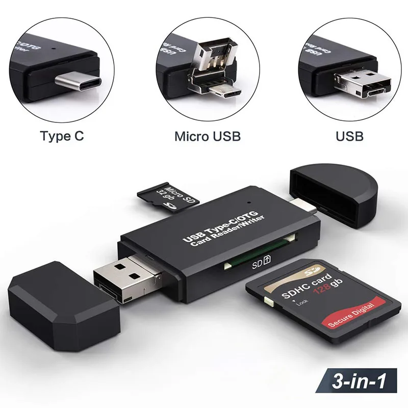 Кардридер type C micro USB и 3 в 1 OTG высокоскоростной USB2.0 TF/SD для Android Компьютерный